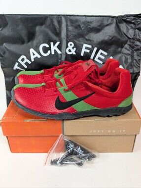 2004 Nike Zoom Miller XC Red/ Green Track And Field Spiked Shoes Mens 8 OG All